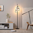 HOMCOM - Lampadaire design industriel 3 têtes 40 W max. luminosité réglable métal filaire acier noir - vignette
