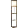 HOMCOM - Lampadaire étagère lampe étagère 26L x 26l x 160H cm 3 étagères 4 niveaux MDF aspect bois vieilli - vignette