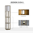 HOMCOM - Lampadaire étagère lampe étagère 26L x 26l x 160H cm 3 étagères 4 niveaux MDF aspect bois vieilli - vignette