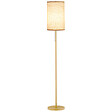 HOMCOM - Lampadaire design néo-rétro 40 W max. piètement mât acier doré abat-jour lin crème - vignette