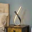 HOMCOM - Lampe à poser design contemporain - lampe de table design spirale - dim. 21L x 15l x 43H cm - alu. noir LED blanc chaud - vignette
