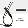 HOMCOM - Lampe à poser design contemporain - lampe de table design spirale - dim. 21L x 15l x 43H cm - alu. noir LED blanc chaud - vignette