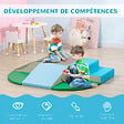 HOMCOM - 6 blocs de construction en mousse XL - modules de motricité - jouets éducatifs - certifiés normes EN71-1-2-3 - mousse EPE revêtement PU multicolore - vignette