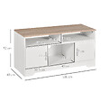 HOMCOM - Meuble TV Banc TV en Bois Grand Espace de Rangement avec 2 Compartiments Ouverts 2 Armoires à  Porte Une Armoire Ouverte 105 x 40 x 52 cm Blanc - vignette