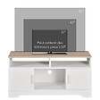 HOMCOM - Meuble TV Banc TV en Bois Grand Espace de Rangement avec 2 Compartiments Ouverts 2 Armoires à  Porte Une Armoire Ouverte 105 x 40 x 52 cm Blanc - vignette