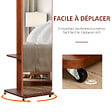 HOMCOM - Miroir sur pied avec roulettes - portant, 4 patères étagère MDF aspect noyer - vignette