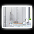KLEANKIN - Miroir mural lumineux LED de salle de bain - 70L x 50l cm - avec 3 couleurs, luminosité réglable interrupteur tactile système antibuée transparent - vignette
