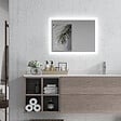 KLEANKIN - Miroir mural lumineux LED de salle de bain - 70L x 50l cm - avec 3 couleurs, luminosité réglable interrupteur tactile système antibuée transparent - vignette