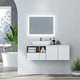 KLEANKIN - Miroir mural lumineux LED de salle de bain - 80 x 60 cm - avec 3 couleurs, luminosité réglable interrupteur tactile système antibuée transparent - vignette