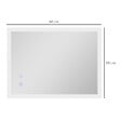 KLEANKIN - Miroir mural lumineux LED de salle de bain - 80 x 60 cm - avec 3 couleurs, luminosité réglable interrupteur tactile système antibuée transparent - vignette