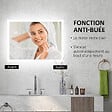 KLEANKIN - Miroir mural lumineux LED de salle de bain - 80 x 60 cm - avec 3 couleurs, luminosité réglable interrupteur tactile système antibuée transparent - vignette