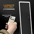 HOMCOM - Miroir LED sur pied ou mural au choix - intensité et couleur réglable - télécommande incluse - verre alu. noir - vignette