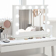 HOMCOM - Miroir maquillage Hollywood lumineux LED tactile - 12 LED, luminosité réglable, fonction mémoire - métal MDF blanc verre - vignette
