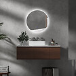 KLEANKIN - Miroir rond lumineux LED de salle de bain 60 cm avec éclairage interrupteur tactile système antibuée miroir mural LED à luminosité réglable 29 W gris - vignette