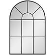 HOMCOM - Miroir mural aspect verrière style classique chic - dim. 60L x 90H cm - métal noir verre 3 mm - vignette