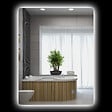 KLEANKIN - Miroir rectangulaire mural lumineux LED de salle de bain - 80 x 60 cm - 3 couleurs, luminosité réglable interrupteur tactile système antibuée blanc transparent - vignette