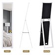 HOMCOM - Miroir sur pied et mural rectangulaire dim. 37L x 48l x 152H cm blanc - vignette