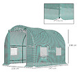 OUTSUNNY - Serre de jardin tunnel 5 m² 2,45L x 2l x 1,98H m acier renforcé Ø 1,8 cm + PE haute densité 140 g/m² fenêtres porte déroulante vert - vignette