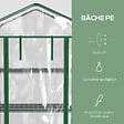 OUTSUNNY - Serre de jardin balcon sur roulettes 4 étagères dim. 0,69L x 0,5l x 1,65H m acier thermolaqué bâche PVC porte zippée transparente - vignette