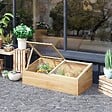 OUTSUNNY - Mini serre de jardin serre pour semis dim. 100L x 50l x 36H cm toit 2 pans ouvrables séparement panneaux de polycarbonate bois sapin pré-huilé - vignette