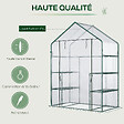 OUTSUNNY - Serre de jardin 6 étagères - dim. 142L x 73l x 195H cm - porte - acier thermolaqué PVC haute densité anti-UV - transparent vert - vignette
