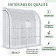 OUTSUNNY - Serre de jardin adossée serre adossée dim. 2L x 1l x 2,13H m 4 étagères 2 portes zippées 1 fenêtre acier PE haute densité blanc - vignette