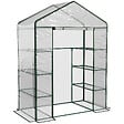 OUTSUNNY - Serre de jardin balcon terrasse 8 étagères dim. 143L x 73l x 195H cm acier PVC imperméable anti-UV transparent vert - vignette