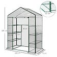 OUTSUNNY - Serre de jardin balcon terrasse 8 étagères dim. 143L x 73l x 195H cm acier PVC imperméable anti-UV transparent vert - vignette