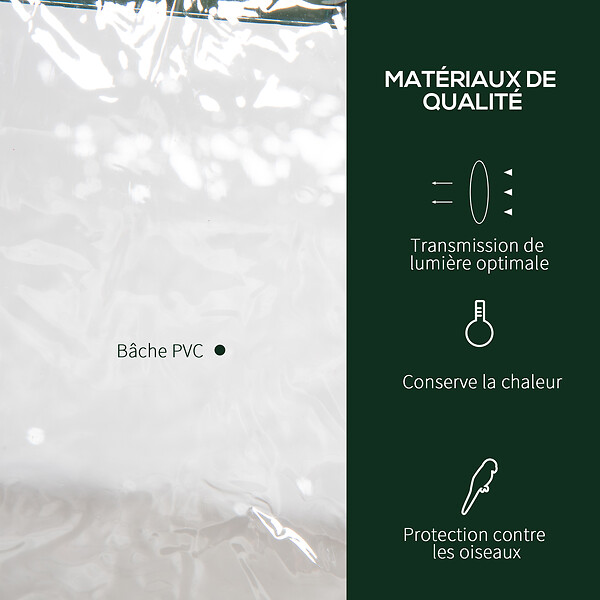 OUTSUNNY - Serre de jardin balcon étagère serre 3 niveaux dim. 69L x 49l x 125H cm métal thermolaqué vert PVC haute densité transparent - large
