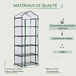 OUTSUNNY - Serre de jardin balcon étagère serre 5 niveaux 0,69L x 0,49l x 1,93H m acier galvanisé bâche amovible PVC vert - vignette