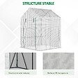 OUTSUNNY - Serre de jardin 2 tablettes dim. 1,43L x 1,43l x 1,95H m porte déroulante acier PE haute densité 140 g/m² transparent blanc - vignette