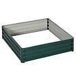 OUTSUNNY - Carré potager de jardin dim. 120L x 120l x 30H cm tôle d'acier ondulée vert foncé - vignette