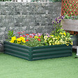 OUTSUNNY - Carré potager de jardin dim. 120L x 120l x 30H cm tôle d'acier ondulée vert foncé - vignette