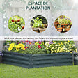 OUTSUNNY - Carré potager de jardin dim. 120L x 120l x 30H cm tôle d'acier ondulée vert foncé - vignette