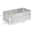 OUTSUNNY - Carré potager de jardin renforcé - dim. 180L x 90l x 59H cm - tôle d'acier ondulée galvanisée - vignette