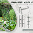 OUTSUNNY - Carré potager de jardin avec tuteur modulable acier vert foncé - tôle d'acier ondulée gris clair - vignette