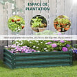 OUTSUNNY - Carré potager de jardin dim. 120L x 60l x 30H cm tôle d'acier ondulée vert - vignette