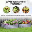 OUTSUNNY - Lot de 2 carrés potager de jardin dim. 100L x 100l x 30H cm tôle d'acier ondulée gris - vignette