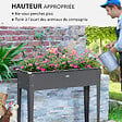 OUTSUNNY - Jardinière sur pied carré potager 100L x 30l x 80H cm - trou drainage - acier galvanisé gris - vignette