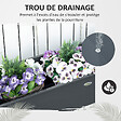 OUTSUNNY - Jardinière sur pied carré potager 100L x 30l x 80H cm - trou drainage - acier galvanisé gris - vignette