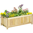 OUTSUNNY - Jardinière sur pied pliable bac à fleurs dim. 70L x 30l x 25H cm corps aspect lattes bois sapin pré-huilé - vignette