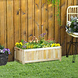 OUTSUNNY - Jardinière sur pied pliable bac à fleurs dim. 70L x 30l x 25H cm corps aspect lattes bois sapin pré-huilé - vignette