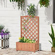 OUTSUNNY - Jardinière avec treillis - bac à fleurs - jardinière sur pied - dim. 70L x 28l x 117H cm - fond à lattes - bois sapin pré-huilé - vignette