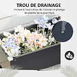 OUTSUNNY - Jardinière sur pied carré potager 100L x 30l x 80H cm - trou drainage - acier galvanisé noir - vignette