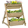 OUTSUNNY - Jardinière sur pieds carré potager 3 étages dim. 71L x 61l x 77H cm inserts d'irrigation feutre de drainage bois sapin autoclave - vignette