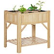 OUTSUNNY - Jardinière sur pieds - carré potager avec étagère - dim. 78L x 58l x 81H cm - 6 compartiments - feutre drainage inclus - bois sapin pré-huilé - vignette