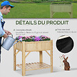 OUTSUNNY - Jardinière sur pieds - carré potager avec étagère - dim. 78L x 58l x 81H cm - 6 compartiments - feutre drainage inclus - bois sapin pré-huilé - vignette