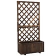 OUTSUNNY - Jardinière avec treillis - bac à  fleurs - jardinière sur pied - dim. 72,5L x 31,5l x 149,5H cm inserts d'irrigation inclus bois sapin traité carbonisation - vignette