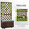 OUTSUNNY - Jardinière avec treillis - bac à  fleurs - jardinière sur pied - dim. 72,5L x 31,5l x 149,5H cm inserts d'irrigation inclus bois sapin traité carbonisation - vignette