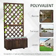 OUTSUNNY - Jardinière avec treillis - bac à  fleurs - jardinière sur pied - dim. 72,5L x 31,5l x 149,5H cm inserts d'irrigation inclus bois sapin traité carbonisation - vignette